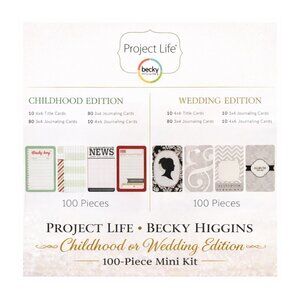 PROJECT LIFE BECKY HIGGINS MINI KIT Childhood or WEDDING Edition 100 Pieces